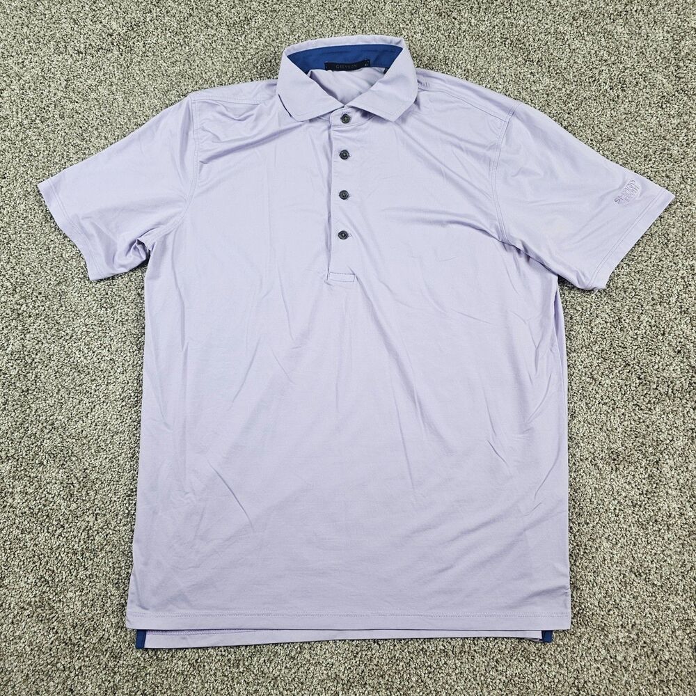 Greyson Shirt Mens Medium Lavender Polo Golf Performance Stretch Casual 4 Button